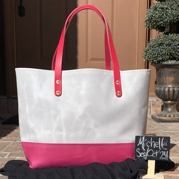KMM & Co Pearl & Pink East West Panel Tote - Picture 1 of 7